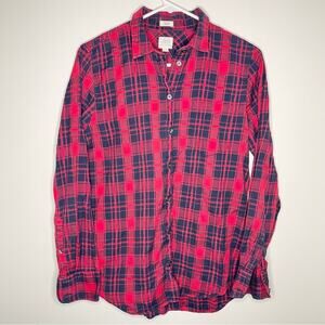 J Crew Factory Plaid Boy Fit Shirt Size S